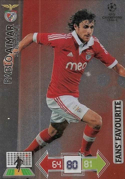 PABLO AIMAR (Benfica) - PANINI `CHAMPIONS LEAGUE 2012/13` - FOIL `FANS FAVOURITE` TRADING CARD