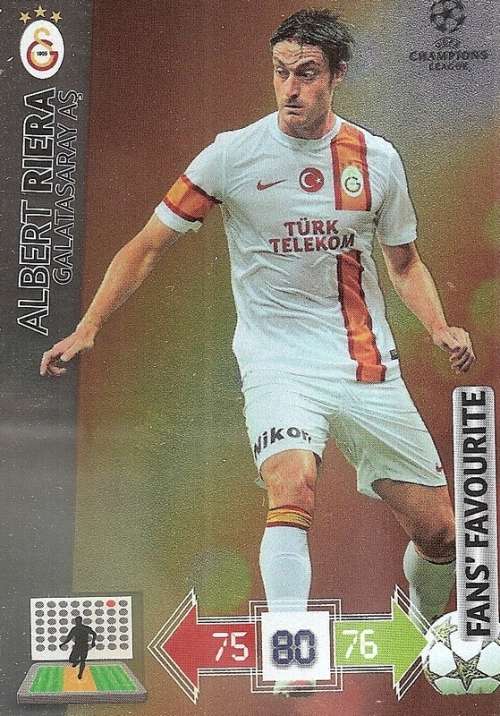 ALBERT RIERA (Galatasaray) - PANINI `CHAMPIONS LEAGUE 2012/13` - FOIL `FANS FAVOURITE` TRADING CARD
