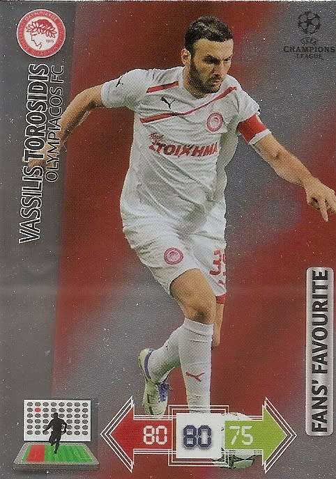 V. TOROSIDIS (Olympiacos) - PANINI `CHAMPIONS LEAGUE 2012/13` - FOIL `FANS FAVOURITE` TRADING CARD