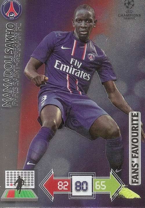 M. SAKHO (PSG) - PANINI `CHAMPIONS LEAGUE 2012/13` - FOIL `FANS FAVOURITE` TRADING CARD