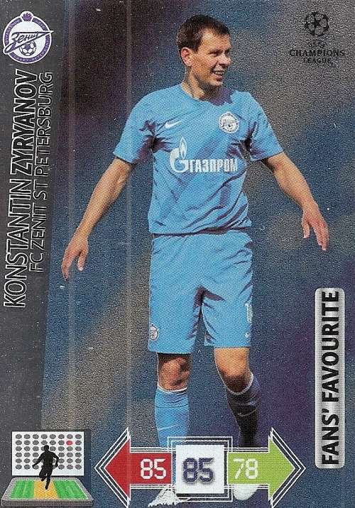 K. ZYRYANOV (Zenit) - PANINI `CHAMPIONS LEAGUE 2012/13` - FOIL `FANS FAVOURITE` TRADING CARD