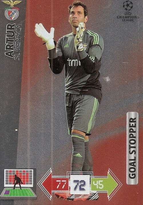 ARTHUR (Benfica) - PANINI `CHAMPIONS LEAGUE 2012/13` - FOIL `GOAL STOPPER` TRADING CARD