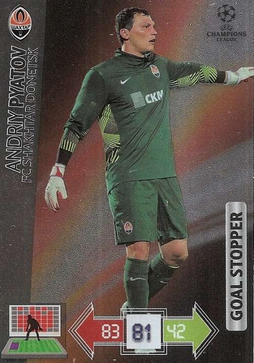 A. PYATOV (Shakhtar) - PANINI `CHAMPIONS LEAGUE 2012/13` - FOIL `GOAL STOPPER` TRADING CARD