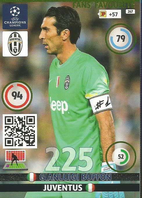GIGI BUFFON - PANINI `CHAMPIONS LEAGUE`  2014/15 - FOIL `FANS FAVOURITE` TRADING CARD