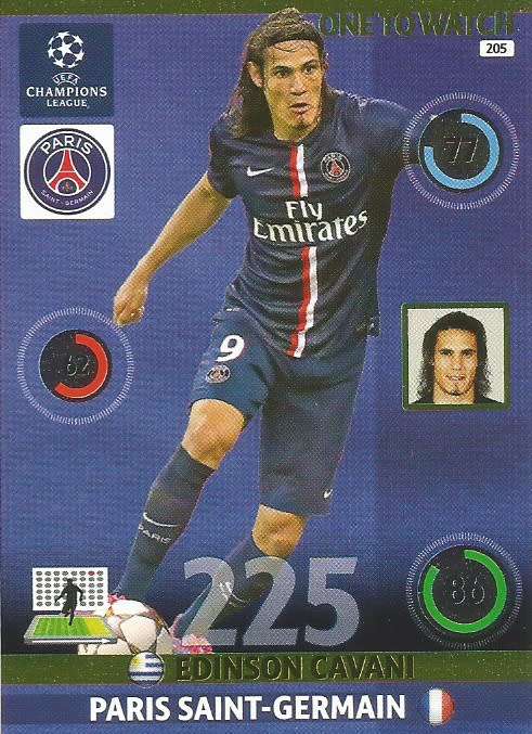 EDINSON CAVANI - PANINI `CHAMPIONS LEAGUE`  2014/15 - FOIL `ONE to WATCH` TRADING CARD