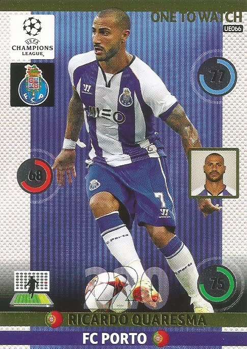 RICARDO QUARESMA - PANINI `CHAMPIONS LEAGUE`  2014/15 - FOIL `ONE to WATCH` TRADING CARD