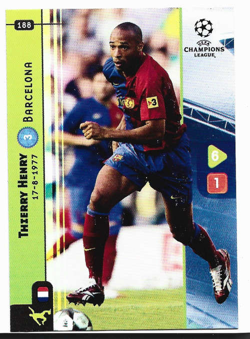 THIERY HENRY - PANINI `CHAMPIONS LEAGUE` 2008/09 - BASE TRADING CARD 188