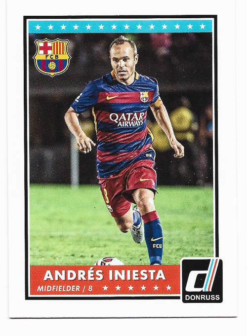 ANDRES INIESTA - DONRUSS `WORLD STARS C. LEAGUE` 2015  - BASE TRADING CARD 72