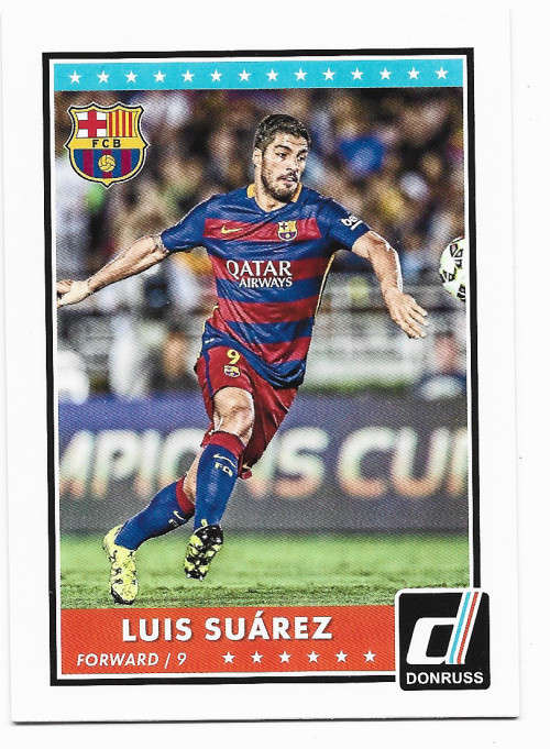 LUIS SUAREZ - DONRUSS `WORLD STARS C. LEAGUE` 2015  - BASE TRADING CARD 70