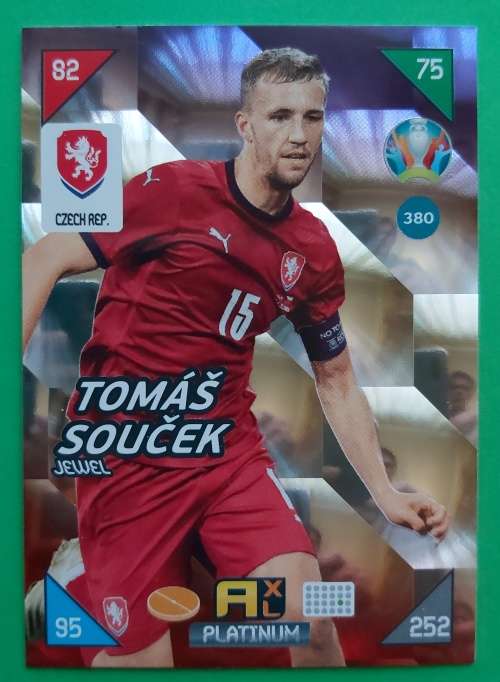 TOMAS SOUCEK - EURO 2020 - `PANINI EURO 2020` - PLATINUM `JEWEL` TRADING CARD 380