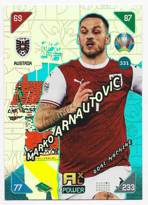 MARKO ARNAUTOVIC - PANINI  `EURO 2020 KICK OFF` -  FOIL `GOAL MACHINE` TRADING CARD 331