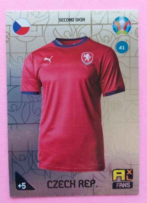 CECH REPUBLIC - PANINI  `EURO 2020 KICK OFF` -  FOIL `SECOND SKIN FANS` TRADING CARD 41