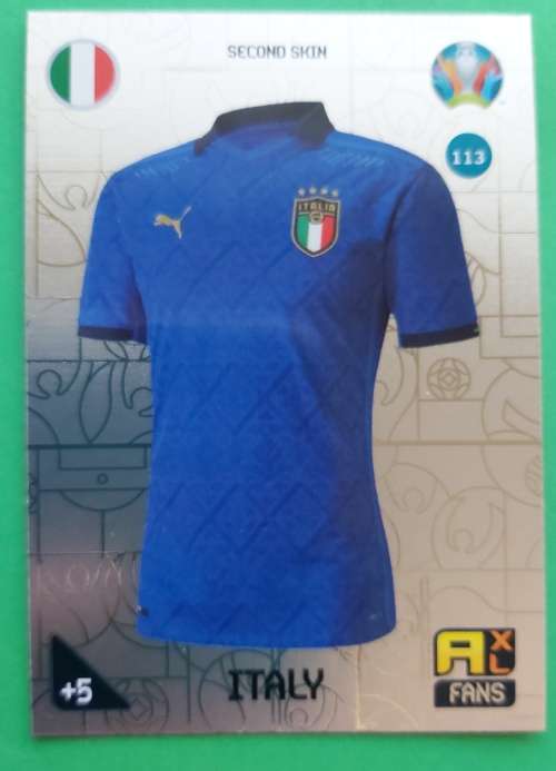 ITALY - PANINI  `EURO 2020 KICK OFF` -  FOIL `SECOND SKIN FANS` TRADING CARD 113