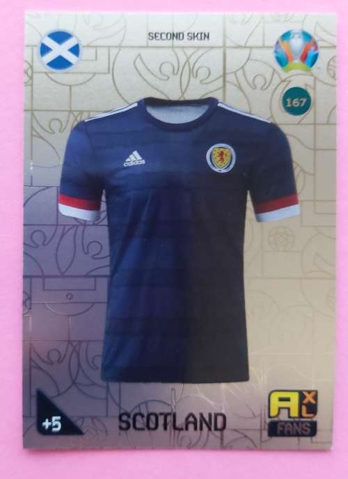 SCOTLAND - PANINI  `EURO 2020 KICK OFF` -  FOIL `SECOND SKIN FANS` TRADING CARD 167