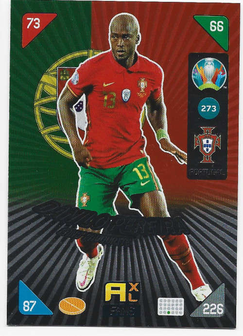 DANILO PEREIRA - PANINI  `EURO 2020 KICK OFF` -  FOIL `FANS FAVOURITE` TRADING CARD 273