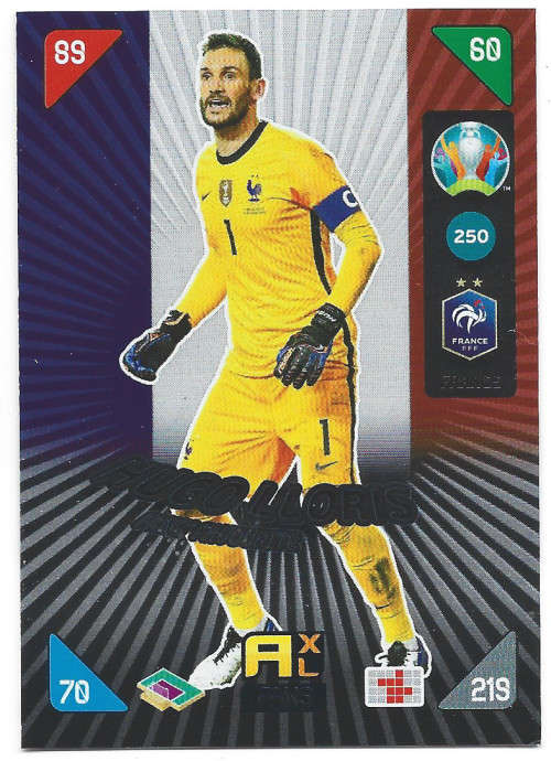 HUGO LLORIS - PANINI  `EURO 2020 KICK OFF` -  FOIL `FANS FAVOURITE` TRADING CARD 250