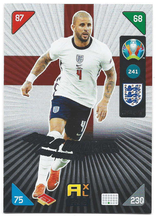 KYLE WALKER - PANINI  `EURO 2020 KICK OFF` -  FOIL `FANS FAVOURITE` TRADING CARD 241