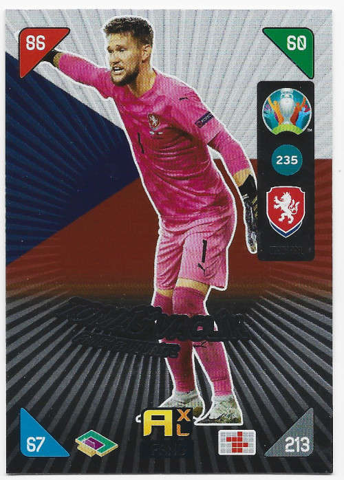 TOMAS VACLIK - PANINI  `EURO 2020 KICK OFF` -  FOIL `FANS FAVOURITE` TRADING CARD 235