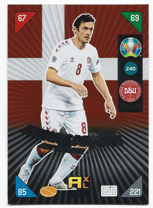 THOMAS DELANEY - PANINI  `EURO 2020 KICK OFF` -  FOIL `FANS FAVOURITE` TRADING CARD 240