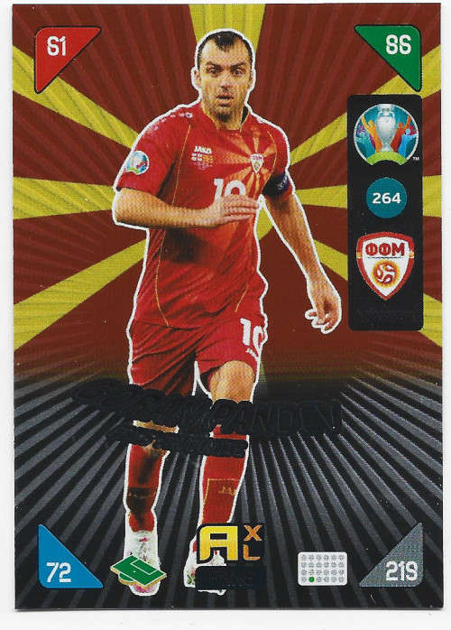 GORAN PANDEV - PANINI  `EURO 2020 KICK OFF` -  FOIL `FANS FAVOURITE` TRADING CARD 264
