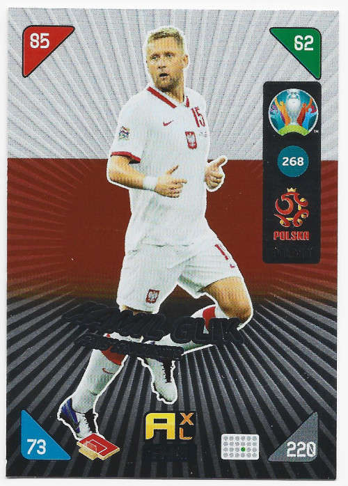 KAMIL GLIK - PANINI  `EURO 2020 KICK OFF` -  FOIL `FANS FAVOURITE` TRADING CARD 268