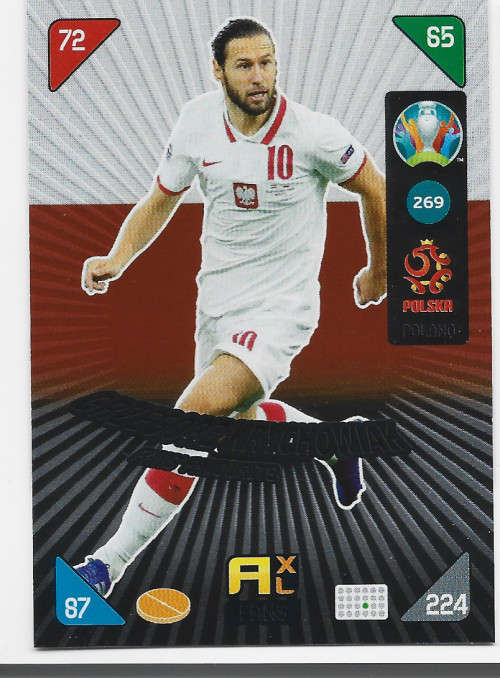 G. KRYCHOWIAK - PANINI  `EURO 2020 KICK OFF` -  FOIL `FANS FAVOURITE` TRADING CARD 269