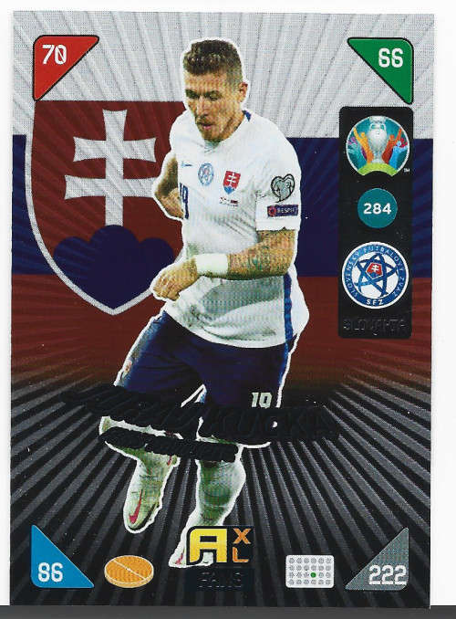 JURAJ KUCKA - PANINI  `EURO 2020 KICK OFF` -  FOIL `FANS FAVOURITE` TRADING CARD 284