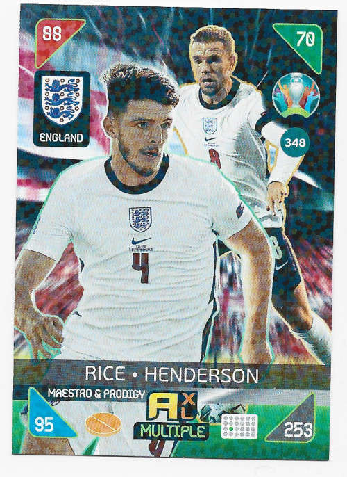 ENGLAND - PANINI  `EURO 2020 KICK OFF` -  FOIL `Maestro and Prodigy` TRADING CARD 348
