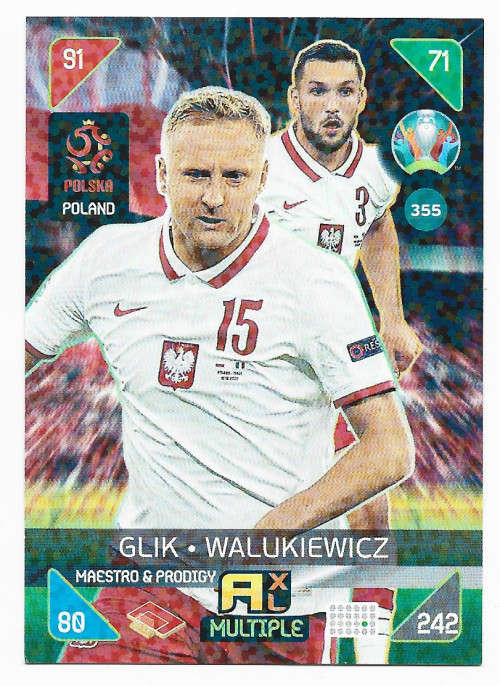 POLAND - PANINI  `EURO 2020 KICK OFF` -  FOIL `Maestro and Prodigy` TRADING CARD 355