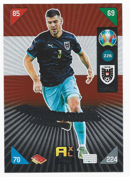ALEX DRAGOVIC - PANINI  `EURO 2020 KICK OFF` -  FOIL `FANS FAVOURITE` TRADING CARD 226