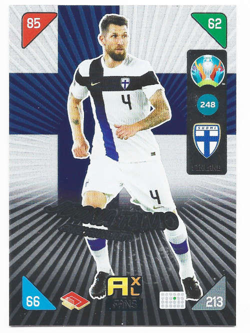 JOONA TOIVIO - PANINI  `EURO 2020 KICK OFF` -  FOIL `FANS FAVOURITE` TRADING CARD 248