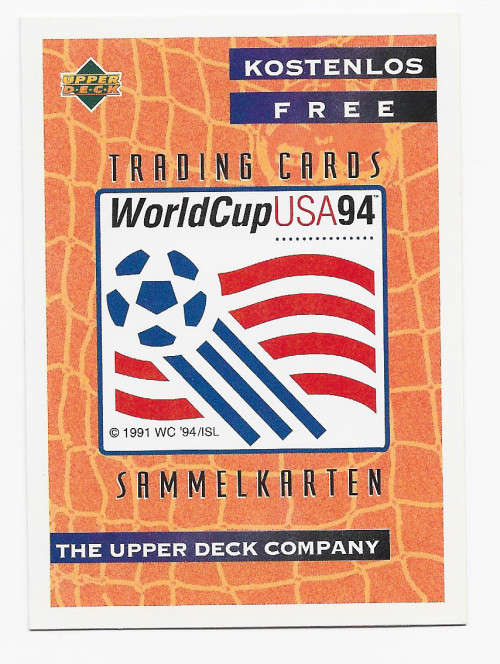 PROMO CARD - UPPERDECK `FIFA WORLD CUP 1994` USA - RARE `PROMO` TRADING CARD