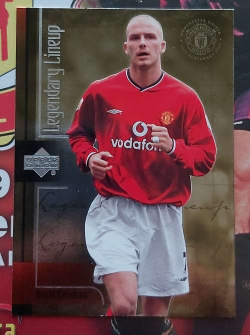 DAVID BECKHAM - UPPER DECK `MANCHESTER UNITED` 2002 - GOLD FOIL `LEGENDARY LINE-UP` CARD LL7
