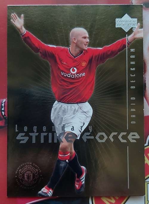 DAVID BECKHAM - RARE `LEGENDARY STRIKE FORCE` GOLD INSERT LSF7 - UPPER DECK MANCHESTER UNITED 2002
