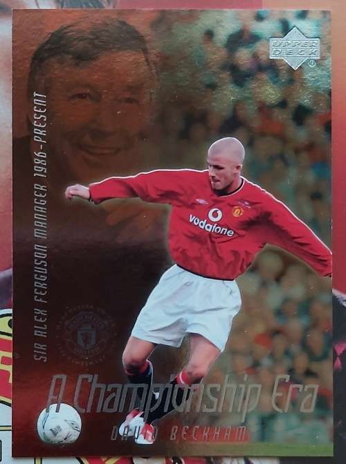 DAVID BECKHAM -UPPER DECK `MANCHESTER UNITED` 2002 - GOLD FOIL `CHAMPIONSHIP ERA` CARD CE7