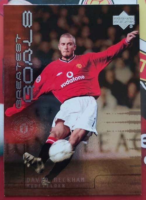 DAVID BECKHAM - RARE `GREATEST GOALS` GOLD INSERT GG4 - UPPER DECK MANCHESTER UNITED 2002