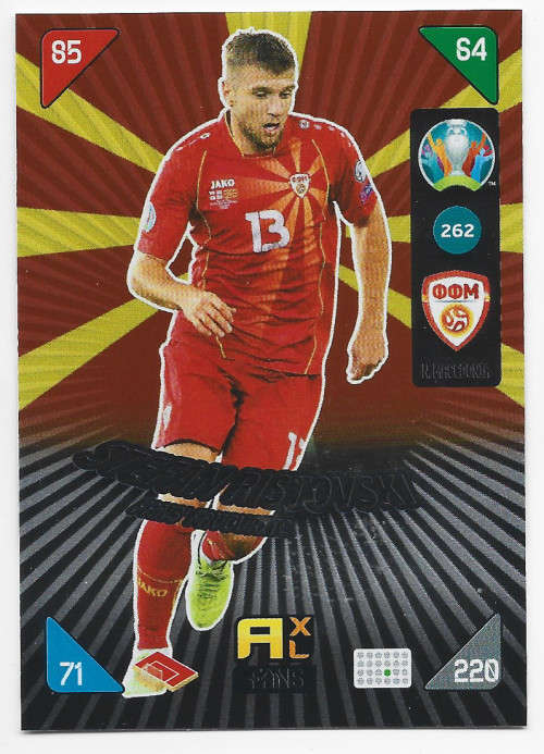 STEFAN RISTOVSKI - PANINI  `EURO 2020 KICK OFF` -  FOIL `FANS FAVOURITE` TRADING CARD 262