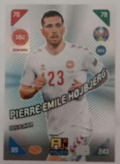 PIERRE EMILE HOJBJBERG - PANINI  `EURO 2020 KICK OFF` - SILVER FOIL `KEY PLAYER` TRADING CARD 321