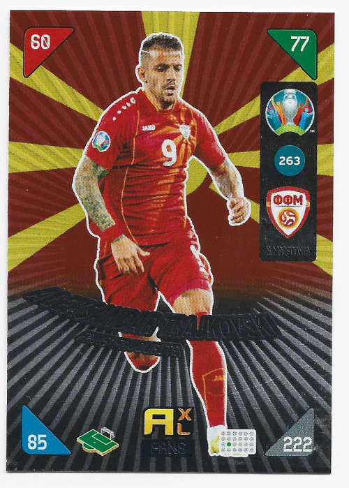 ALEX TRAJOVSKI - PANINI  `EURO 2020 KICK OFF` -  FOIL `FANS FAVOURITE` TRADING CARD 263