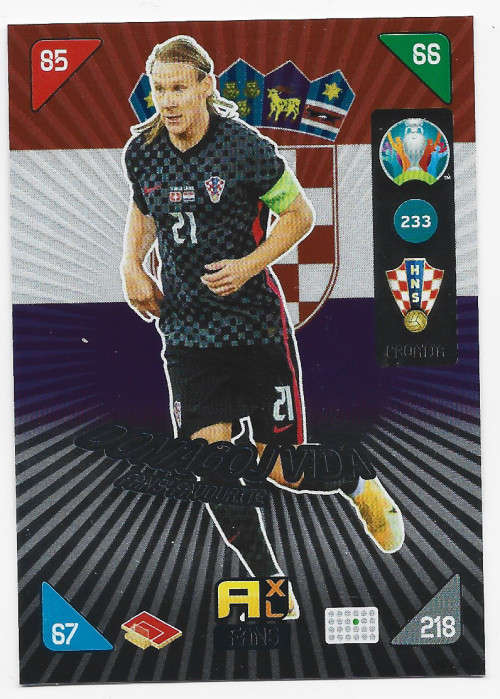 DOMAGOJ VIDA - PANINI  `EURO 2020 KICK OFF` -  FOIL `FANS FAVOURITE` TRADING CARD 233