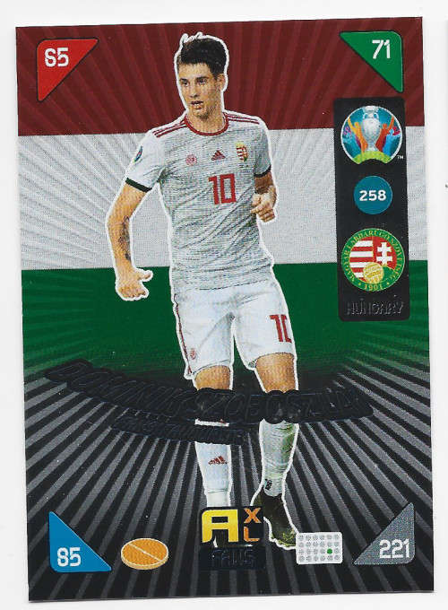 DOMNIK SZOBOSZLAI - PANINI  `EURO 2020 KICK OFF` -  FOIL `FANS FAVOURITE` TRADING CARD 258