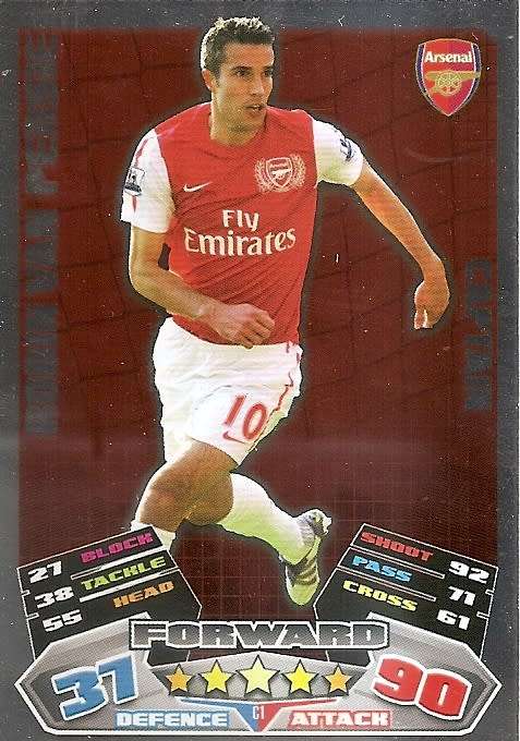 ROBIN VAN PERSIE -  TOPPS `MATCH ATTAX` 2012 - FOIL `CAPTAIN` TRADING CARD