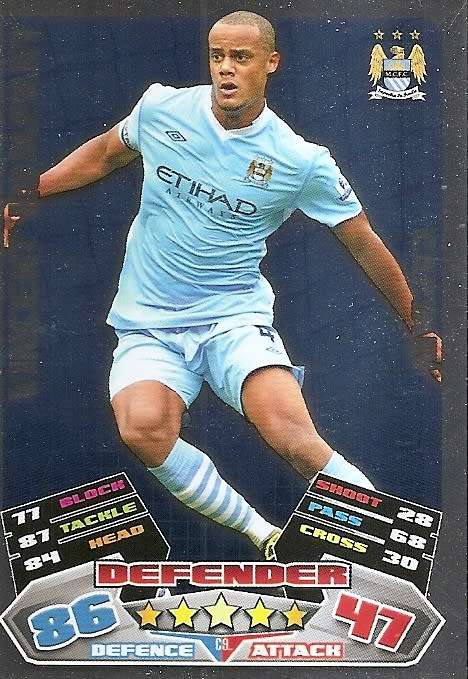 VINCENT KOMPANY -  TOPPS `MATCH ATTAX` 2012 - FOIL `CAPTAIN` TRADING CARD