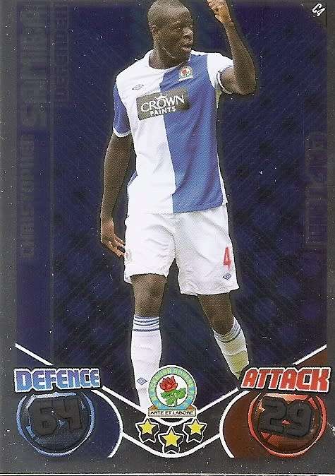 CHRITOPHER SAMBA - TOPPS `MATCH ATTAX` 2010/2011 - FOIL `CAPTAIN` TRADING CARD