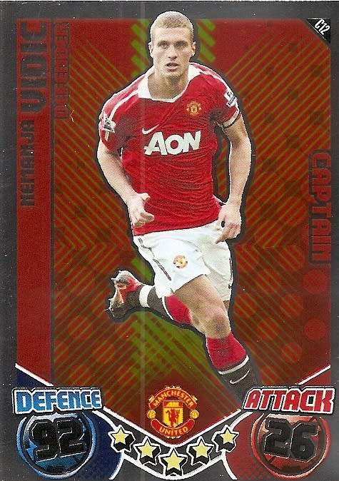 NEMANDJA VIDIC - TOPPS `MATCH ATTAX` 2010/2011 - FOIL `CAPTAIN` TRADING CARD