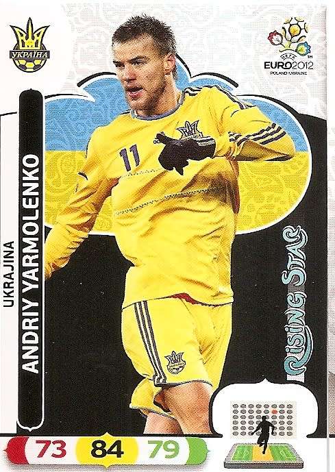 ANDRIY YARMOLENKO - PANINI  `ÜEFA EURO 2012` EDITION - `RISING STAR` TRADING CARD