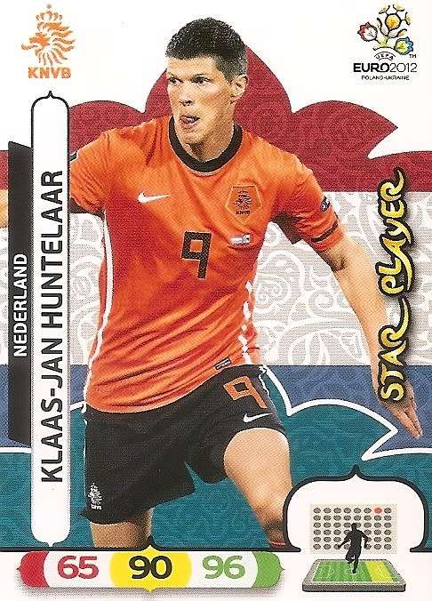 KLAAS JAN HUNTELAAR - PANINI  `ÜEFA EURO 2012` EDITION - `STAR PLAYER` TRADING CARD