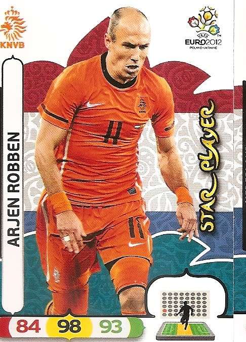 ARJEN ROBBEN - PANINI  `ÜEFA EURO 2012` EDITION - `STAR PLAYER` TRADING CARD