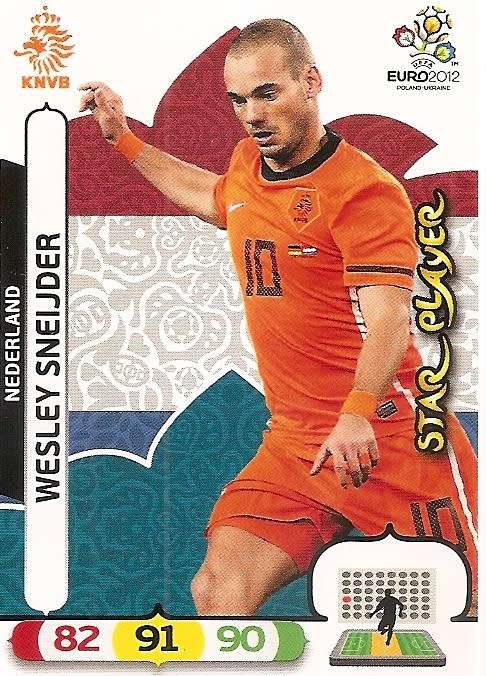 WESLEY SNEIDJER - PANINI  `ÜEFA EURO 2012` EDITION - `STAR PLAYER` TRADING CARD