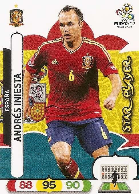 ANDRES INIESTA - PANINI  `ÜEFA EURO 2012` EDITION - `STAR PLAYER` TRADING CARD